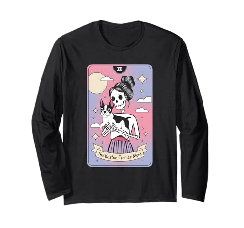 Die Boston Terrier-Mama Langarmshirt von Boston Terrier Mama Tarot