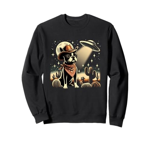 Boston Terrier UFO Cowboy Hund Mama Papa Liebe Kaktus Wüste Sweatshirt Boston Terrier UFO Cowboy Hund Mama Papa Liebe Kaktus Wüste Sweatshirt von Boston Terrier Ufo Cowboy Dog Mom Dad Love