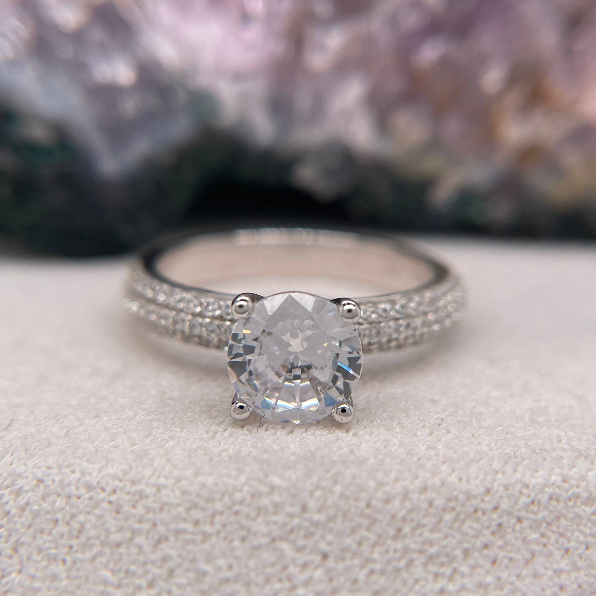 1.27 Karat Rund Brillant Lab Erstellt/Natur Diamant Verlobungsring Mit Goldband von BostonAriaJewelry