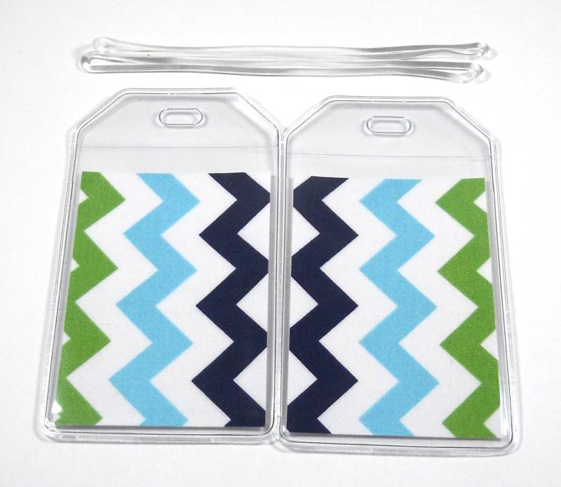Gepäckanhänger 2Er Set Rainbow Chevron von BostonLinz