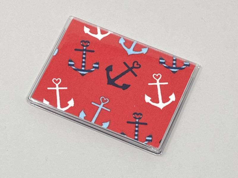 Kartenetui Mini Geldbörse Anker Herzen von BostonLinz