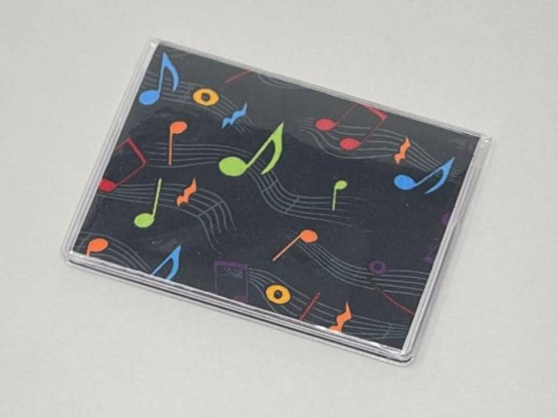 Kartenetui Mini Geldbörse Neon Music Notes von BostonLinz