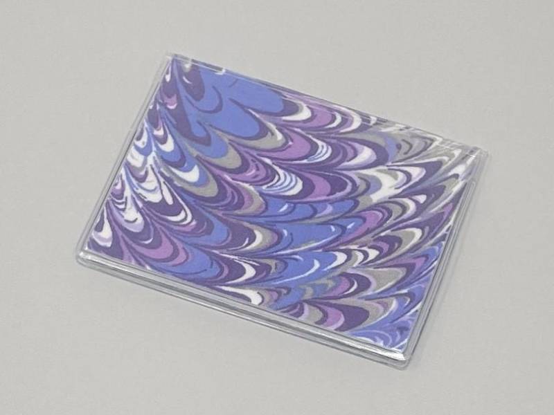 Kartenetui Mini Geldbörse Oil Slick Lila Grau von BostonLinz