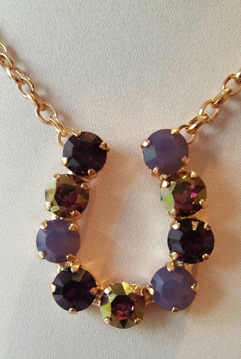 Lila Ombre Crystal Hufeisen Halskette Lila Ombre Crystal Hufeisen Halskette von BostonSparkleStudio