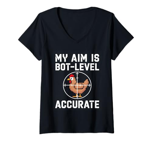 Damen Bot Aim Gamer Accuracy HUD Style Pixel Design T-Shirt mit V-Ausschnitt Damen Bot Aim Gamer Accuracy HUD Style Pixel Design T-Shirt mit V-Ausschnitt von Bot Logic Gaming Nerd Pixel Humor