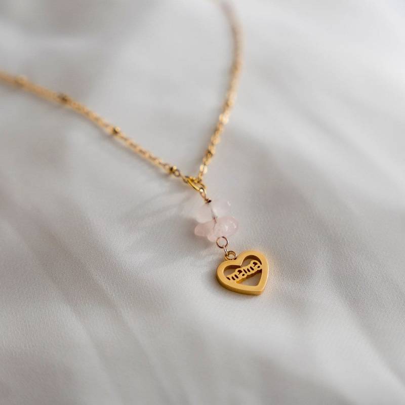 Halskette Zum Muttertag Mit Rosenquarz Halskette Zum Muttertag Mit Rosenquarz von BotanaBijoux