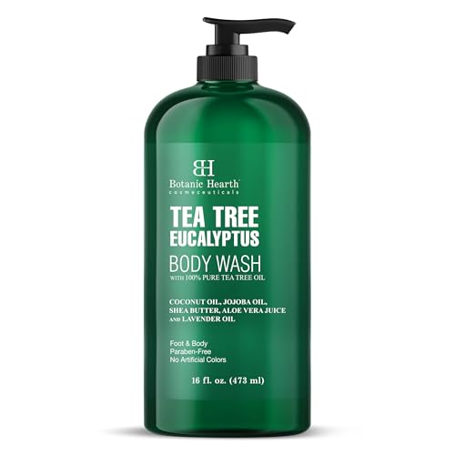 Botanic Hearth Eukalyptus & Teebaum Duschgel (Eucalyptus & Tea Tree Body Wash)– 16 fl oz – Beruhigt die Haut, erfrischend und belebend, reinigendes Duschgel für Männer und Frauen von Botanic Hearth
