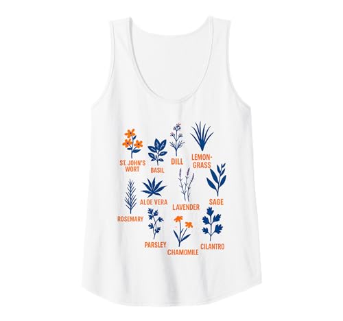 Damen Arten von Pflanzen Kräuterkundige Gartenarbeit Tank Top von Botanical Plant Lover Apparel