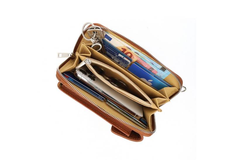 Botego Handytasche mit Geldbörse zum Umhängen, Handytasche Leder, Umhängetasche Damen von Botego