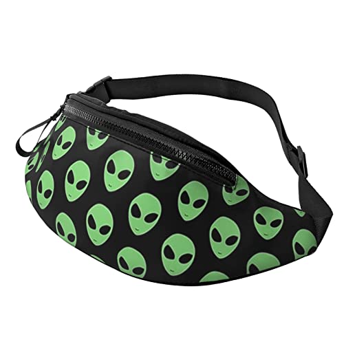 Bauchtasche Mode UFO Alien Taille Brust Tasche Verstellbarer Gürtel Brust Schulter Pack Casual Tasche Bauchtaschen Hüfttasche für Frauen Männer, Grüne Aliens-6 (Grüne, Einheitsgröße, Aktentasche von Botell