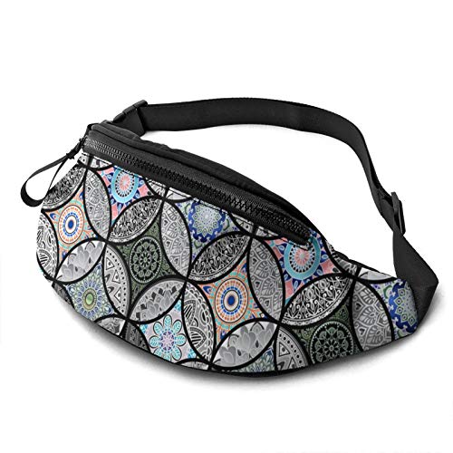 Bauchtasche mit buntem Blumenmuster für Herren und Damen, mit verstellbarem Reißverschluss, Sport-/Fitness-Gürteltasche für Workout, Reisen, Freizeit, Laufen, Mehrfarbiges Blumenmuster, Einheitsgröße, von Botell