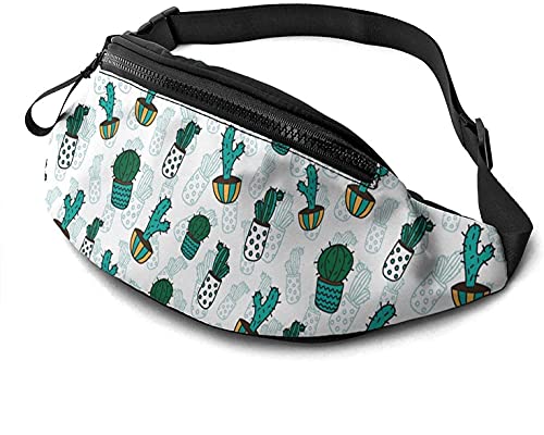 Bunte Kakteen Hüfttasche mit Kopfhörerloch, Bauchtasche, verstellbare Schultertasche, Unisex, Laufen, Gürteltasche für Wandern, Radfahren, Sport, Bunte Kakteen, Einheitsgröße, modisch von Botell