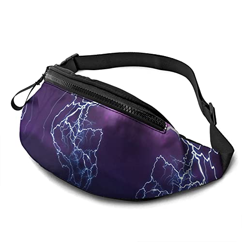 Cloud and Lightning Bauchtasche für Herren und Damen, mit verstellbarem Reißverschluss, Sport-/Fitness-Gürteltasche für Workout, Reisen, Freizeit, Laufen, Cloud und Lightning, Einheitsgröße, modisch von Botell