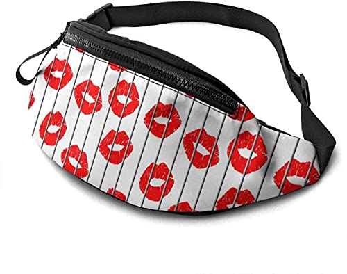 Grating Lips Hüfttasche mit Kopfhörerloch, Gürteltasche, verstellbare Schultertasche, Unisex, Laufgürteltasche für Wandern, Radfahren, Sport, Reibende Lippen, Einheitsgröße, modisch von Botell