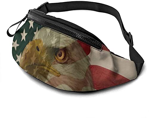 Gürteltasche mit Amerika-Flagge, mit Kopfhörerloch, verstellbare Schultertasche, Unisex, Laufen, Gürteltasche für Wandern, Radfahren, Sport, Amerika Flagge, Einheitsgröße, modisch von Botell