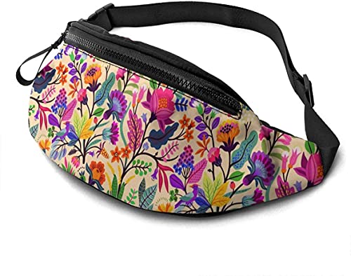 Gürteltasche mit Blumenmuster, mit Kopfhörerloch, verstellbare Schultertasche, Unisex, Laufen, Gürteltasche für Wandern, Radfahren, Sport, Blumenmuster, Einheitsgröße, modisch von Botell