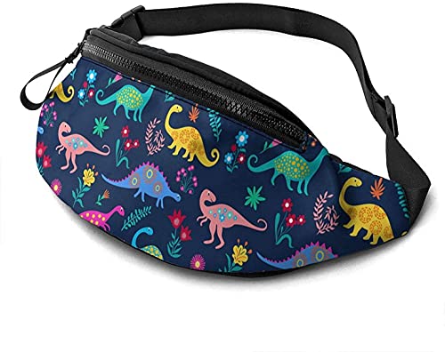 Gürteltasche mit Dinosaurier-Motiv, verstellbare Schultertasche, Unisex, zum Laufen, Wandern, Radfahren, Sport, Schöne Dinosaurier, Einheitsgröße, modisch von Botell