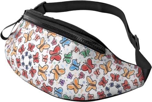 Gürteltasche mit Schmetterlingsmotiv, für Outdoor-Sport, Freizeit, Umhängetasche, Umhängetasche für Damen und Herren, Schmetterling, Einheitsgröße, modisch von Botell