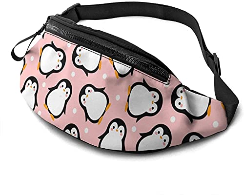 Gürteltasche mit niedlichem Pinguin-Cartoon-Motiv, mit Kopfhörerloch, verstellbare Schultertasche, Unisex, Laufen, Gürteltasche für Wandern, Radfahren, Sport, Niedlicher Pinguin-Cartoon, von Botell