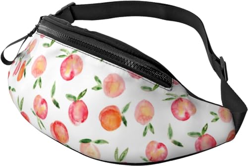 Laufgürteltasche, Hüfttasche, Sportgürteltasche, Brustpaket für Männer und Frauen (Aquarell, Pfirsich, niedliche Früchte), Siehe Abbildung, Einheitsgröße, modisch von Botell