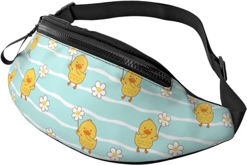 Laufgürteltasche, Hüfttasche, Sportgürteltasche, Brustpaket für Männer und Frauen (Ente hält kleine Blume), Siehe Abbildung, Einheitsgröße, modisch von Botell