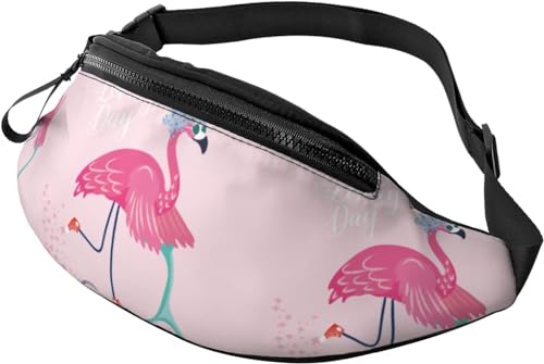 Laufgürteltasche, Hüfttasche, Sportgürteltasche, Brustpaket für Männer und Frauen (Flamingo Bike On Lovely Day), Siehe Abbildung, Einheitsgröße, modisch von Botell