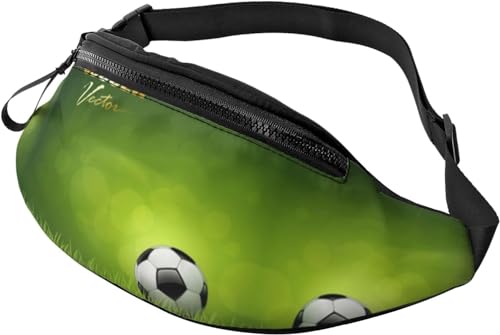 Laufgürteltasche, Hüfttasche, Sportgürteltasche, Brustpaket für Männer und Frauen (Fußball auf Gras), Siehe Abbildung, Einheitsgröße, modisch von Botell