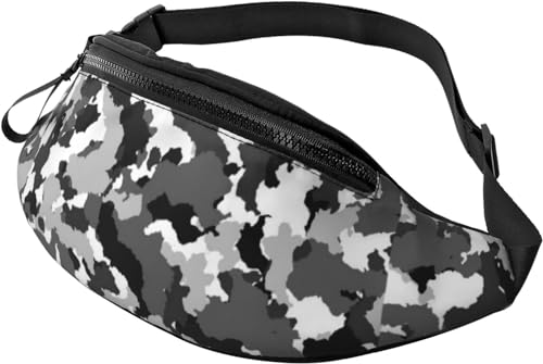 Laufgürteltasche, Hüfttasche, Sportgürteltasche, Brustpaket für Männer und Frauen (Grau, Camouflage, abstrakte Kunst), Siehe Abbildung, Einheitsgröße, modisch von Botell