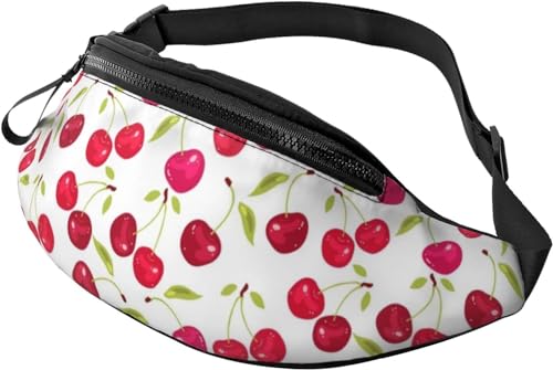 Laufgürteltasche, Hüfttasche, Sportgürteltasche, Brustpaket für Männer und Frauen (Kirschbeeren, nahtloses Muster), Siehe Abbildung, Einheitsgröße, modisch von Botell