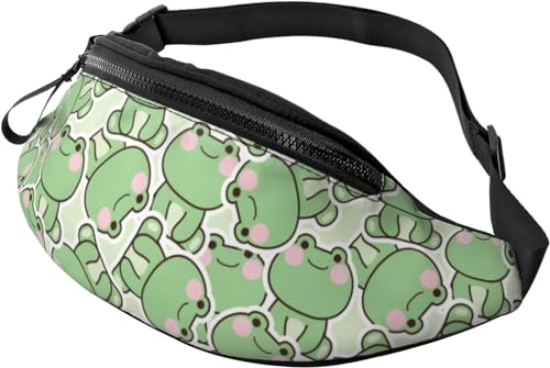 Niedliche Frosch- und Pilz-Hüfttasche/Bauchtasche, Outdoor-Sport, Freizeit, Umhängetasche, Kuriertasche, Brusttasche für Damen und Herren, Süßer Frosch, Einheitsgröße, modisch von Botell