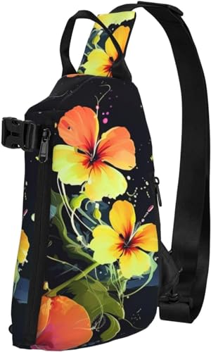 Schultertasche für Damen und Herren, Umhängetasche, Brusttasche, Blume, Insekten, Wandern, Reisen, Bauchtasche, Blumen-Illustration, Einheitsgröße, modisch von Botell