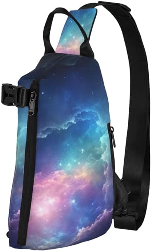 Sling Bag für Damen und Herren, Schulter-Rucksack, Umhängetasche, Brusttasche, kurzhaarig, Pomeranian, Wandern, Reisen, Bauchtasche, Sky Galaxy, Einheitsgröße, modisch von Botell