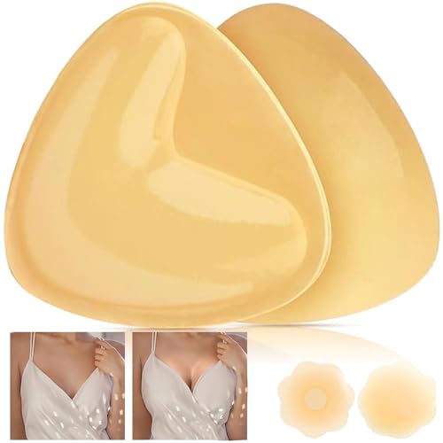 Boteria Push Up Pads Doppelseitig Klebende Pushpads Brusteinsätze Wiederverwendbar Klebe BH, Trägerloser BH Nippel Cover Push Up Nippelcover Schweiß & Wasserfest für Aalle Rückenfreie Kleidung von Boteria