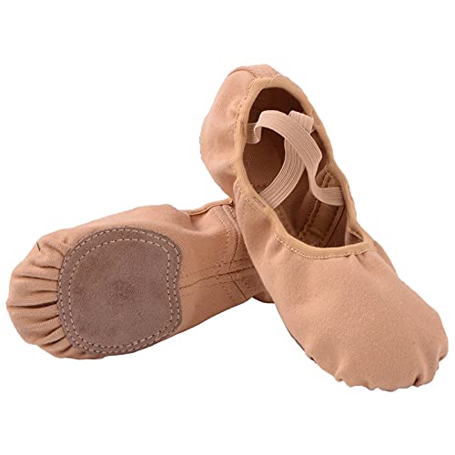 Ballettschuhe Damen Geteilte Ledersohle Ballettschläppchen Mädchen Lycra Ballett Trainings Schläppchen Tanzschuhe Frauen Spitzenschuhe Gelb 36 von Bothevin