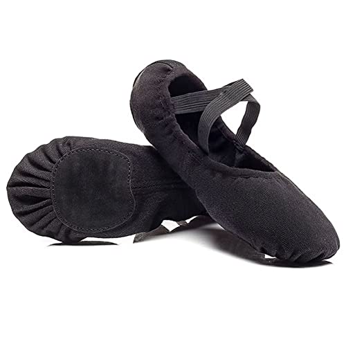 Ballettschuhe Damen Geteilte Ledersohle Ballettschläppchen Mädchen Lycra Ballett Trainings Schläppchen Tanzschuhe Frauen Spitzenschuhe Schwarz 38 von Bothevin