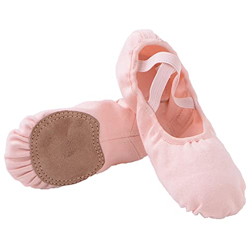 Ballettschuhe Mädchen Geteilte Ledersohle Ballettschläppchen Damen Lycra Ballett Trainings Schläppchen Kinder Spitzenschuhe Tanzschuhe Rosa 25 von Bothevin