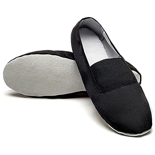 Gymnastikschuhe Mädchen Jungen Gymnastikschläppchen Damen Leder Sohle Tanzschuhe für Kinder Erwachsene Schwarz 40 von Bothevin