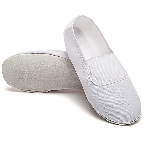 Gymnastikschuhe Mädchen Jungen Gymnastikschläppchen Damen Leder Sohle Tanzschuhe für Kinder Erwachsene Weiß 38 von Bothevin