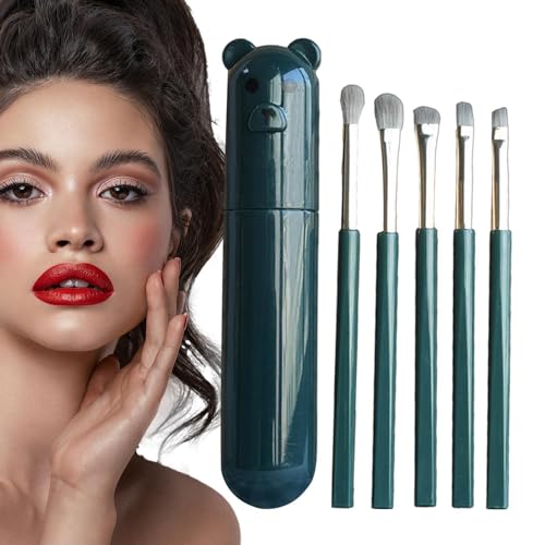 Botiniv Lidschattenpinsel, Augen-Make-up-Pinsel-Set | 5-teiliges Augenpinsel-Set für Lidschatten-Make-up,Professionelle Lidschatten-Make-up-Pinsel mit Etui, Mischpinsel für das Augen-Make-up auf von Botiniv