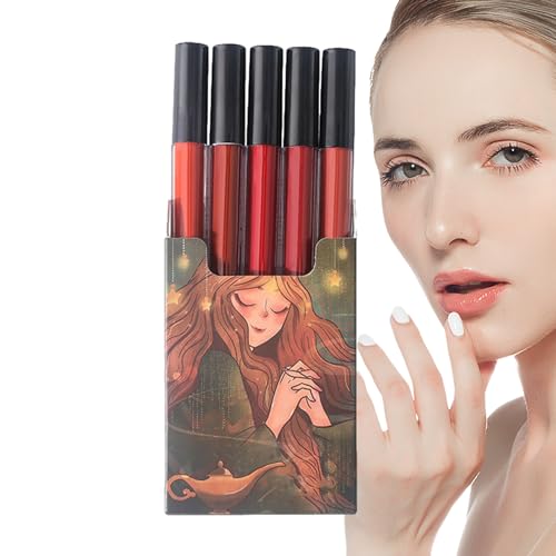 Langanhaltende Lippenglasur - 5 Stück Antihaft-Cup Matte Lip Balm Velvet Matte Lip Stain,Multifunktionale professionelle Schönheitskosmetik-Lippenstifte, hochpigmentierter Lipgloss als Botiniv von Botiniv