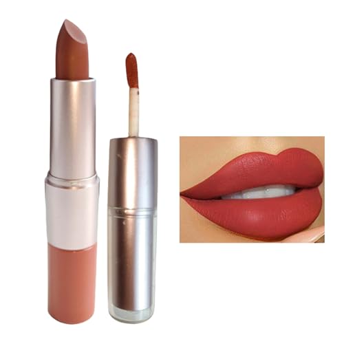 Langanhaltender Lipgloss, Doppelseitiger, nicht klebender, matter Lippenstift für Frauen, Langanhaltender Lipgloss für Reisen, Hochzeit, Abschlussball, nicht fettende Kosmetik für Dating, Botiniv von Botiniv