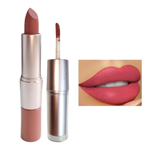 Langanhaltender Lipgloss, Matter doppelseitiger flüssiger Lippenstift für Damen, Langanhaltender Lipgloss für Reisen, Hochzeit, Abschlussball, nicht fettende Kosmetik für Dating, Urlaubsparty Botiniv von Botiniv