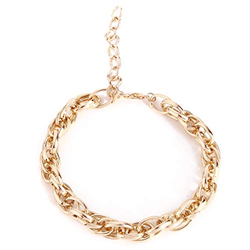 Botreelife Punk Halskette Chain Choker Thick Twist Chain Stilvolles Zubehör für Damen Herren Temperament Schmuck ， Golden von Botreelife