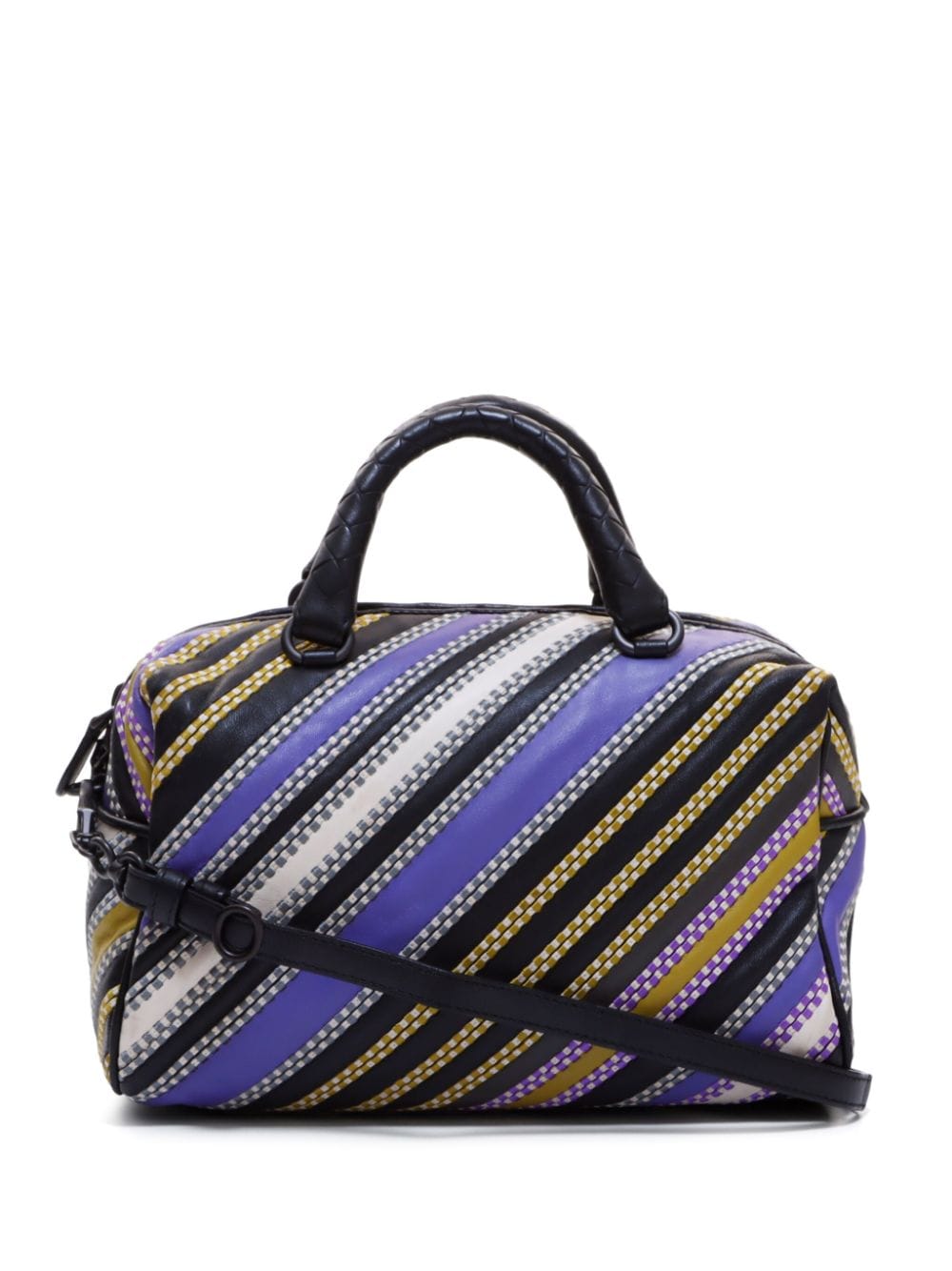 Bottega Veneta Pre-Owned Handtasche mit diagonalem Muster - Violett von Bottega Veneta Pre-Owned