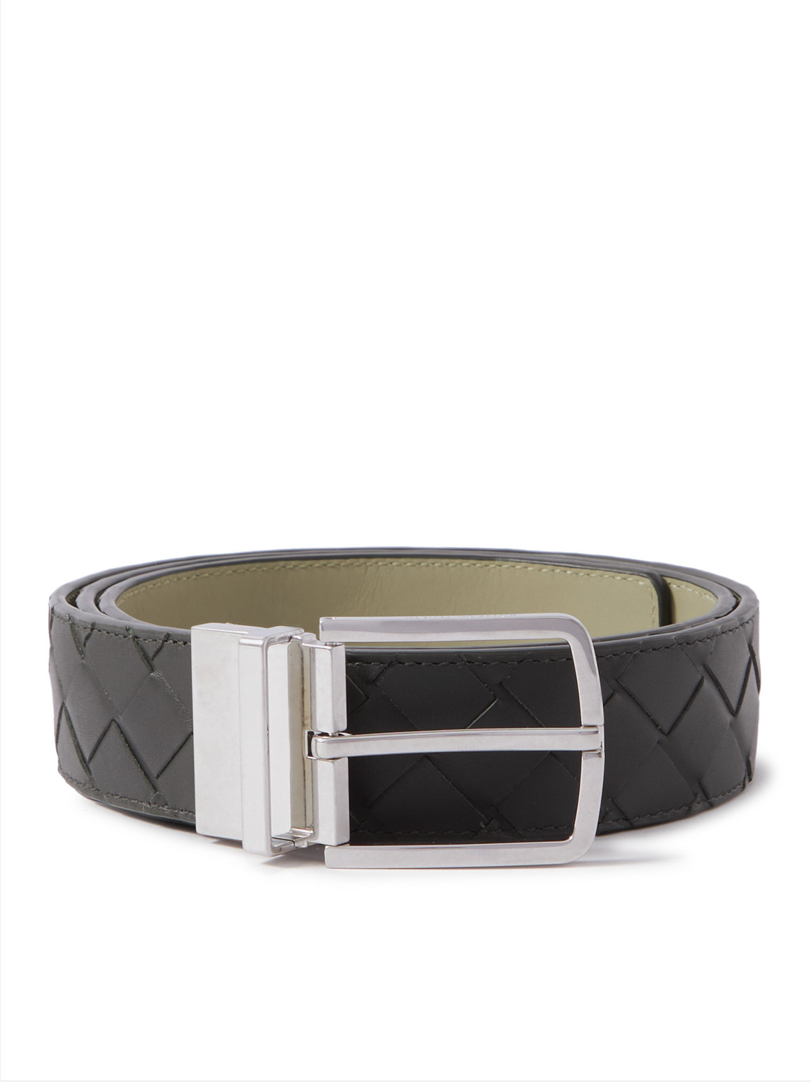 Bottega Veneta - 3.5cm Reversible Intrecciato Leather Belt - Men - Green - EU 85 von Bottega Veneta