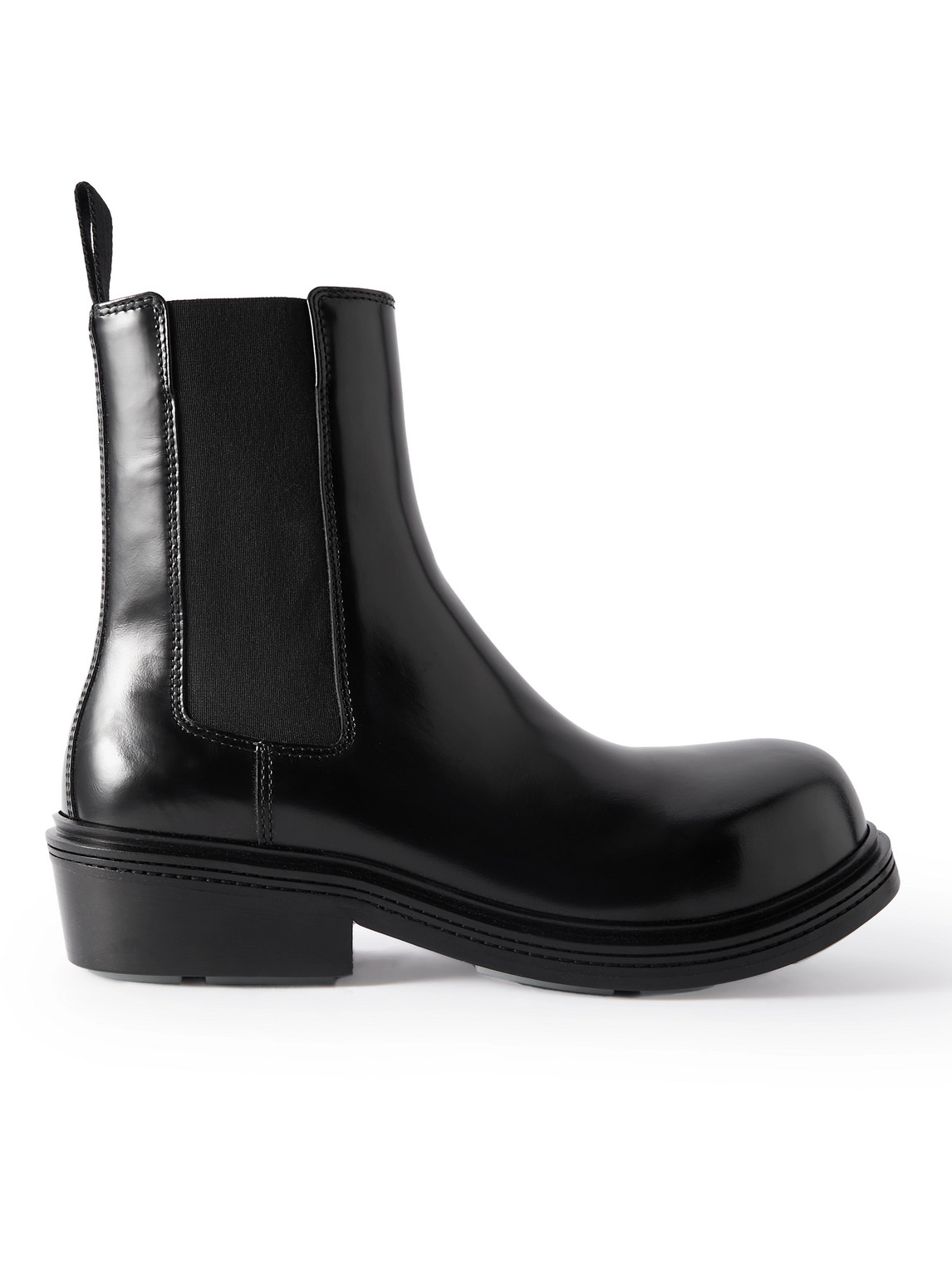 Bottega Veneta - Fireman Glossed-Leather Chelsea Boots - Men - Black - EU 41 von Bottega Veneta