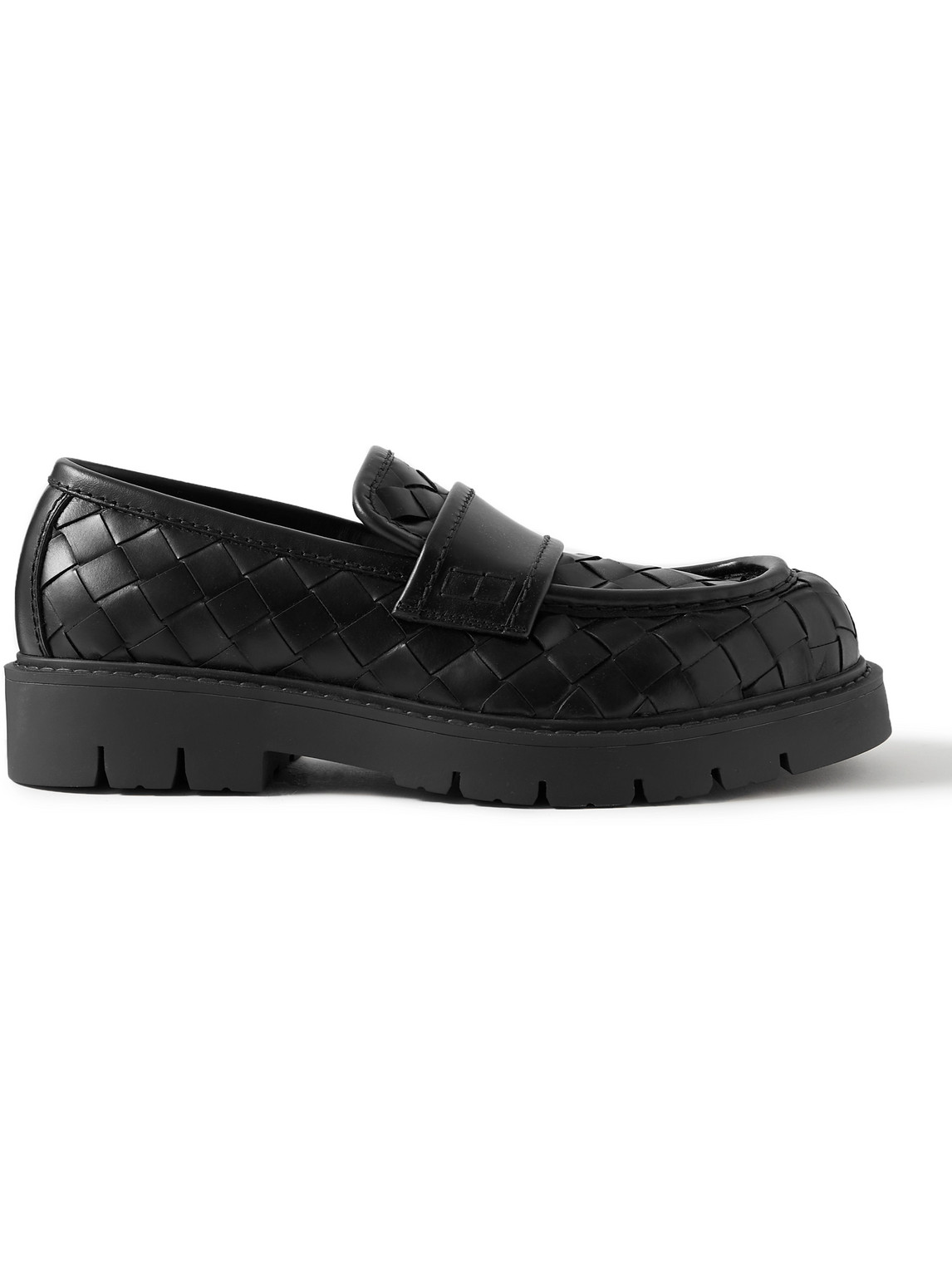 Bottega Veneta - Haddock Intrecciato Leather Loafers - Men - Black - EU 40 von Bottega Veneta