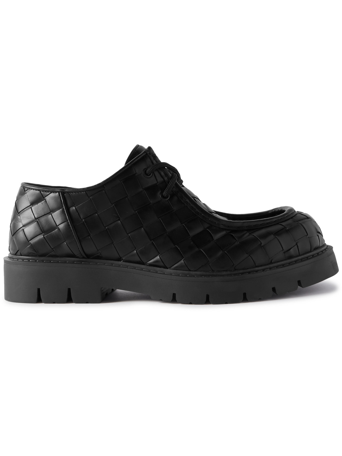 Bottega Veneta - Intrecciato Leather Derby Shoes - Men - Black - EU 43 von Bottega Veneta