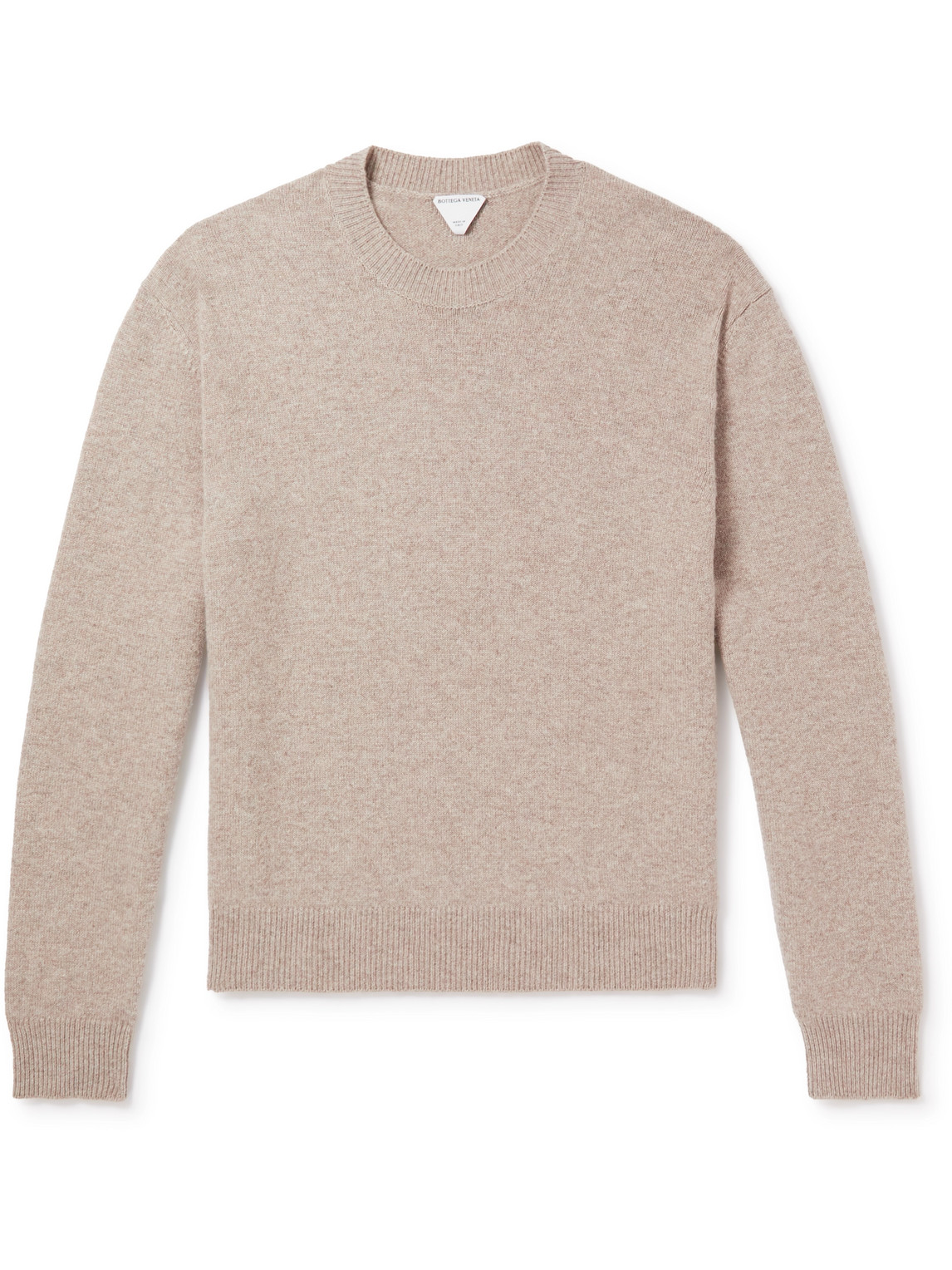 Bottega Veneta - Intrecciato Leather-Trimmed Cashmere-Blend Sweater - Men - Neutrals - S Bottega Veneta - Intrecciato Leather-Trimmed Cashmere-Blend Sweater - Men - Neutrals - S von Bottega Veneta