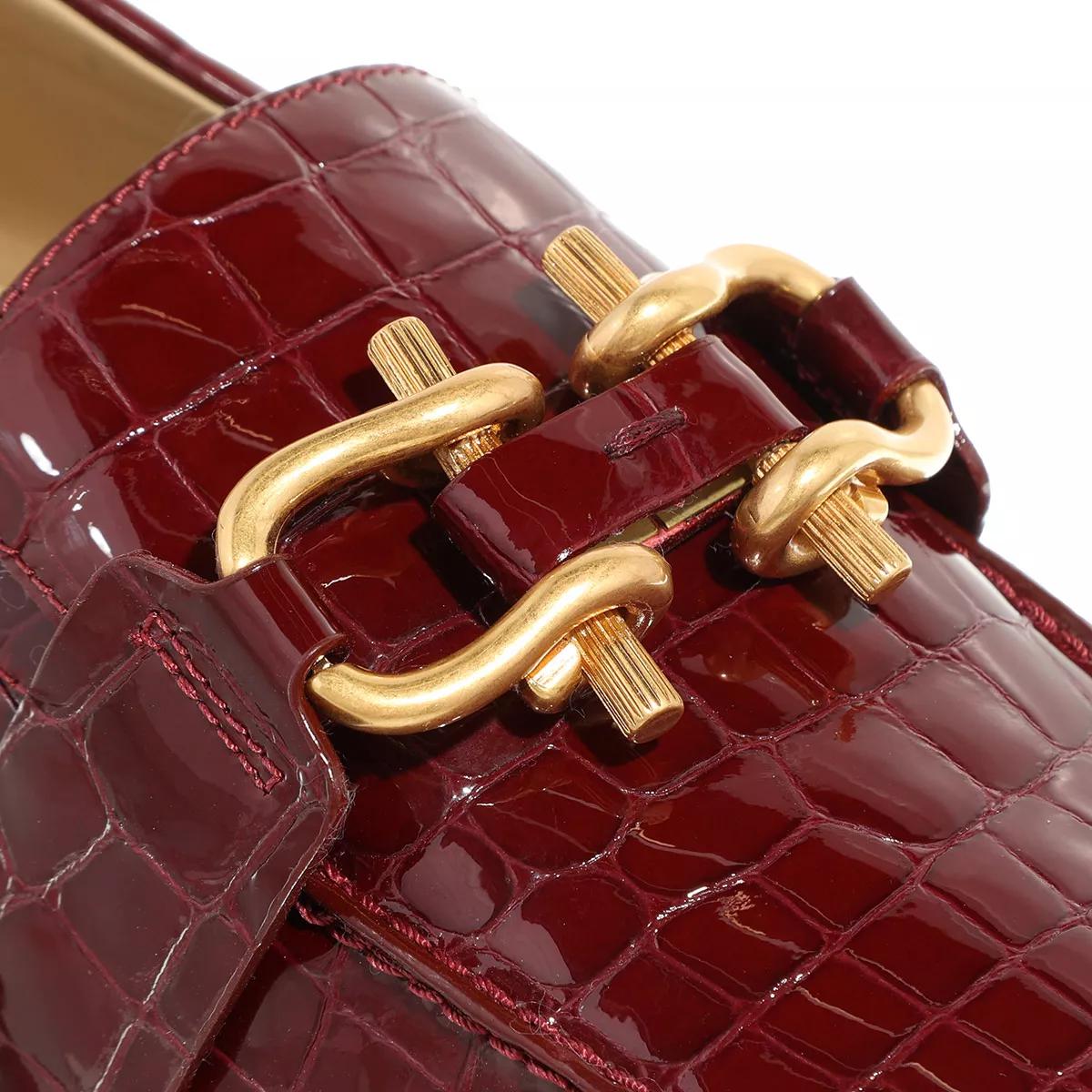 Bottega Veneta Loafers & Ballerinas - Loafers In Shiny Crocodile Embossed Leather - Gr. 38 (EU) - in Rot - für Damen von Bottega Veneta